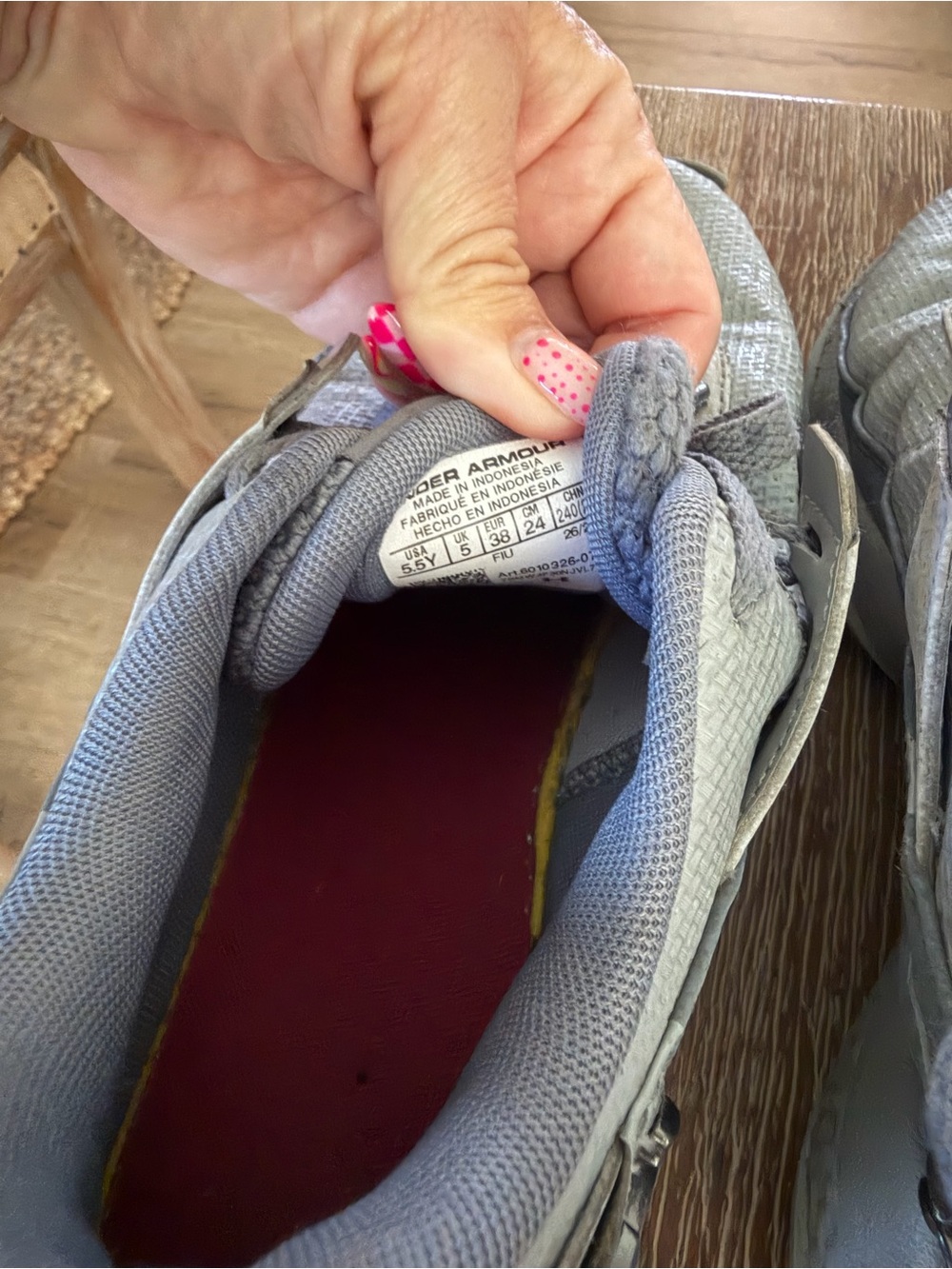 Under Armour Kids Light Gray baseball turf shoes - Picture 5 of 5